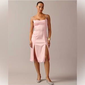 “J. CREW” Anna October Side Split Dress in PINK ORCHID